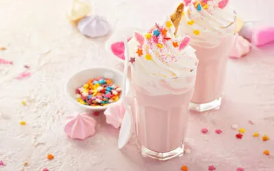 Rosa Einhorn-Vanille-Milchshake
