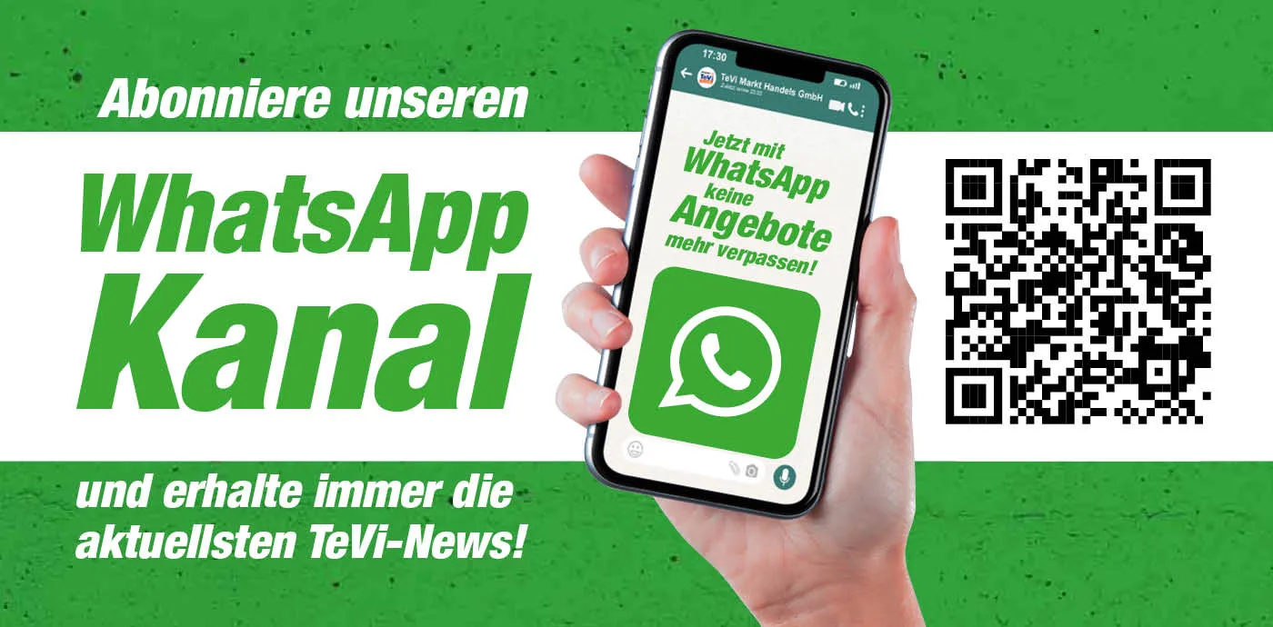 KW20_Teaser_Whatsapp_Kanal Abonniere unseren WhatsApp Kanal und erhalte immer die aktuellsten TeVi-News.