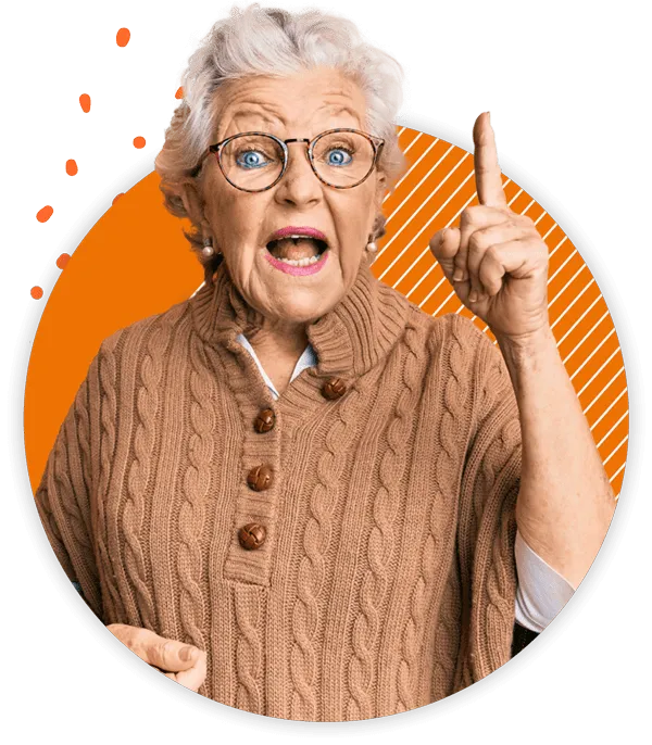 Oma_erhobener_Zeigefinger_im_Kreis Oma Helga