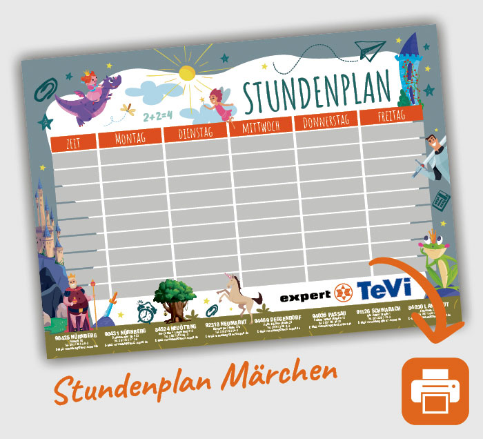 Hier Downloaden und Ausdrucken Stundenplan Märchen