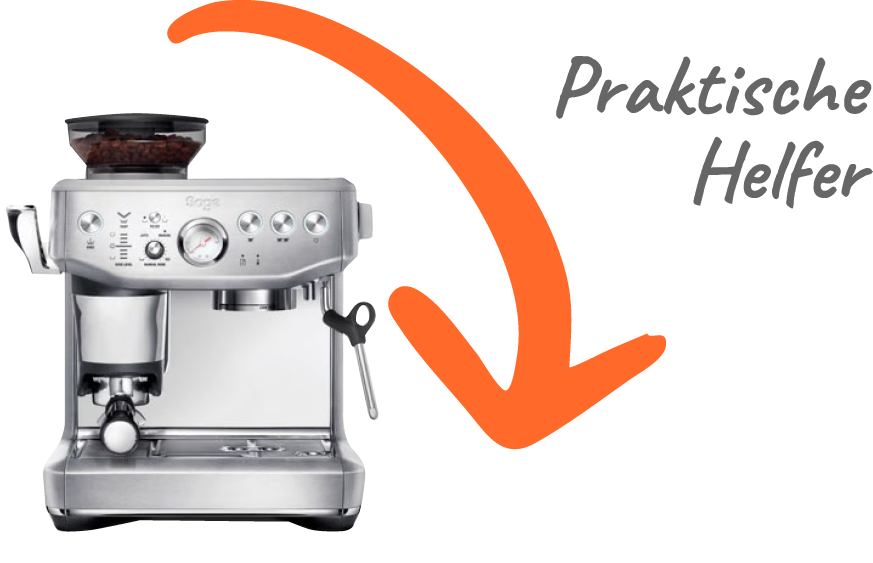 Praktische Helfer: Sage Barista Express Impress Siebträger-Espressomaschine bei expert TeVi